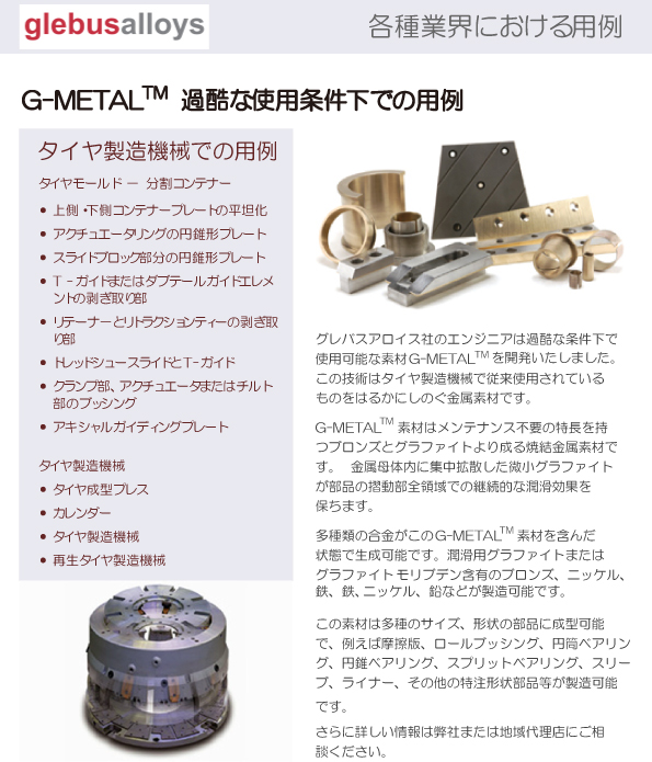 グレバスアロイス社G-METALタイヤ用例